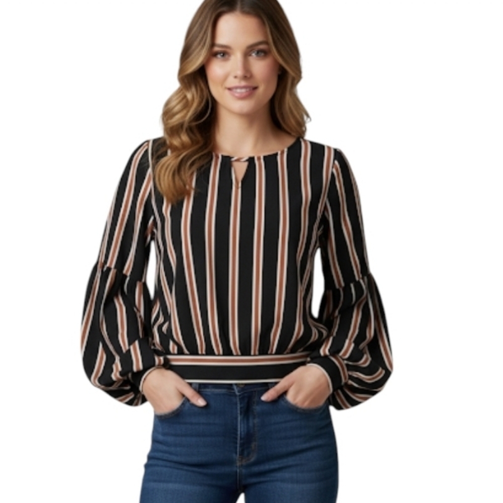 Mine Striped Cropped Cut Out Top